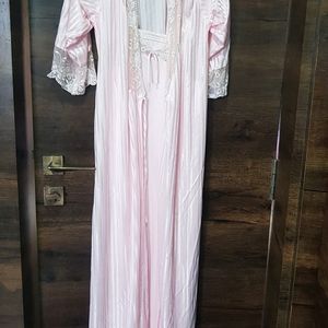 Pink Nighty Gown With Jacket