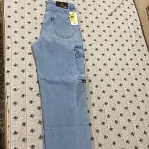 Brand New Wide Leg 2 Side Zip Cargo Jean for Women