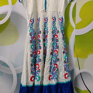 Women's Kurti with Blue Bottom Wear