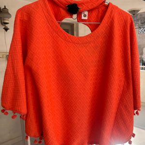 Orange Halterneck Top