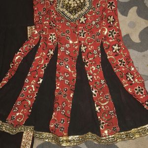 full embroidered frock suit with dhoti