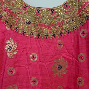 Anarkali Kurti With Banarsi Dupatta