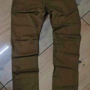 Brown Casual Straight Pants