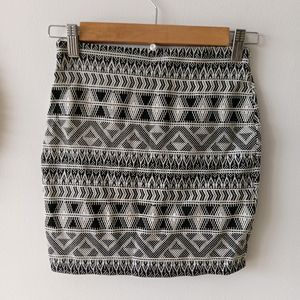 Bershka Aztec Print Mini Skirt