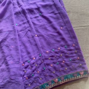 Lavender Saree With Blouse