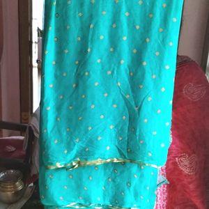 Beautiful Sea Green Colour Saree Bandhini Print