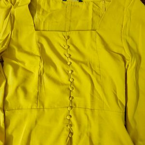 Mustard Blouson CROP TOP