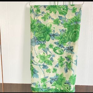 Green Floral Print Chiffon Saree