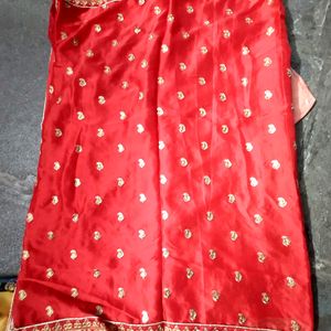 Red Heavy Bordered Saree