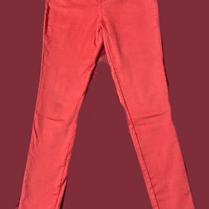 RED COLOUR JEAN PANT FOR WOMEN