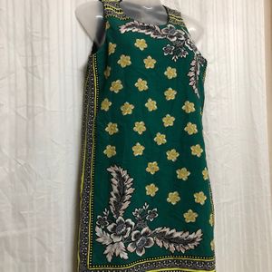 Zara Mini Green Printed Dress