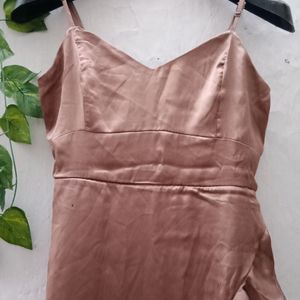 Rose Gold Satin Dress