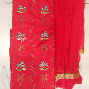 Seroski And Stone Work Suit With Dupatta