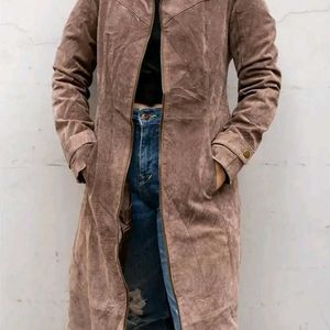 Chocolate Brown Suede Coat