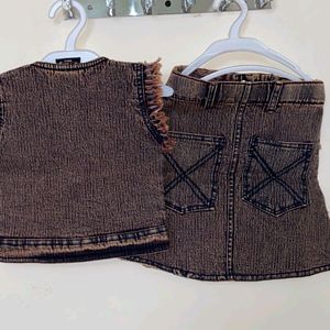 Baby Girl Denim Skirt Too Co-ord