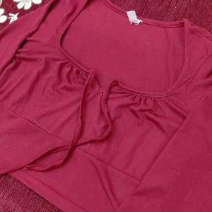 Bust Frill Red Top