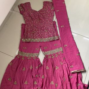 Crepe Silk Sharara Set