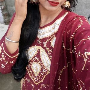 Maroon Kurta Set