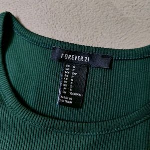 Y2k Forest Core Pinterest Fitted Basic Green Top