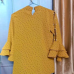 Women Beautiful Top With Double Bell Sleeve