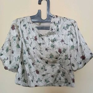 Crop Top With Puffy Sleeves