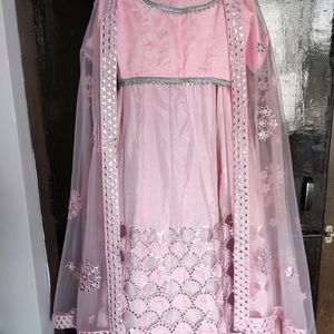 Beautiful Baby Pink Lehenga Choli Dupatta Set