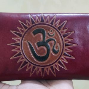 Om Print Wallet Red Color