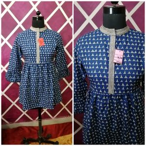 Blue Embroidery Kurti