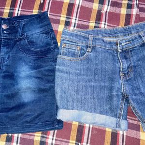 Skirt And Shorts Denim Combo