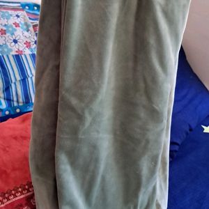 Women Olive Green Velvet Suit