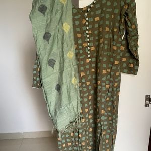 Beautiful Green Suit With Pant And Dupatta