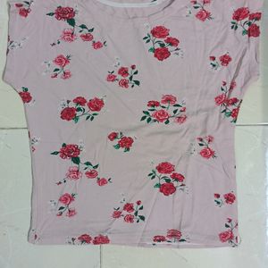 A Cute Pink Flower Crop Top