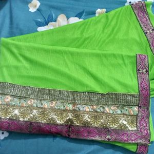 Parrot Green Lycra Saree..