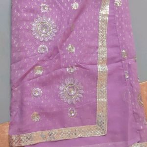 Lavender Chamki Sarees