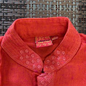 Babies Kurta Set - Red White