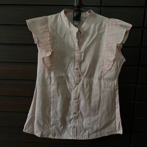 New Cute Pink Ruffle Top Size S