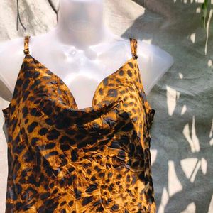 SEXIEST CHEETAH PRINT COWL NECK BODYCON