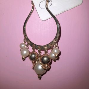 Pretty Peal Golden Earrings