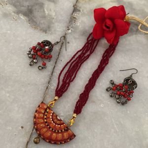 Red Saraswati In Purity Set