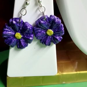 purple 💜 floral earrings