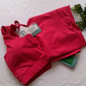 New With Tag Red Active Wear Co Ord Set