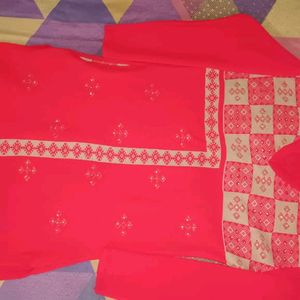 Red Colour Woolen Kurta For Women