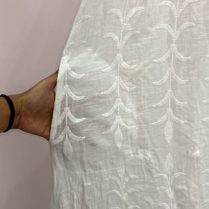 White Embroidery Off Shoulder Dress