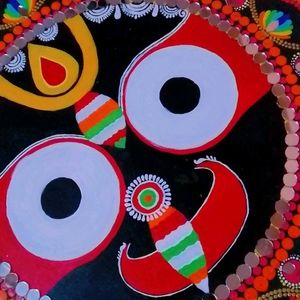 Handmade Dot Mandala Of Jagannath Bhagwanji