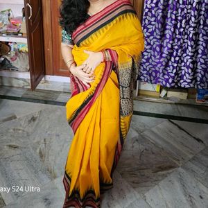 Double Border Cotton Bomkai Saree