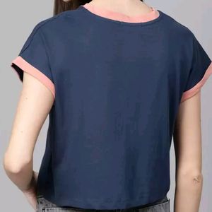 Navy blue solid T-shirt