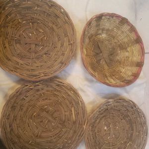 4 Small Wooden Baskets