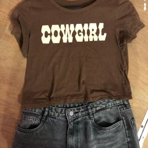 Brown Graphic T Shirt