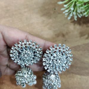 Silver Jhumkas