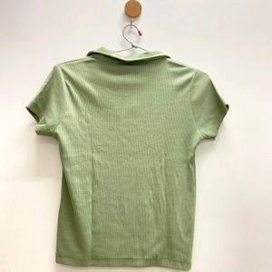 Mint Green Fitted Ribbed Top - Brand New With Tag